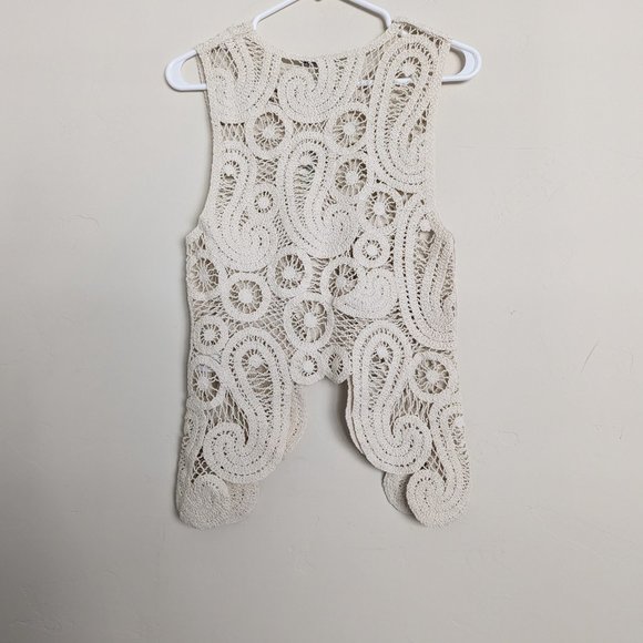 ZARA NEW ASYMMETRIC CROCHET TOP STRAW BEIGE S,M - Picture 16 of 17